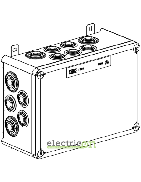Doza ramnificație, peste tencuială, T 350ED 4x32 AD, 267x182x110 mm, OBO Bettermann, 7205772