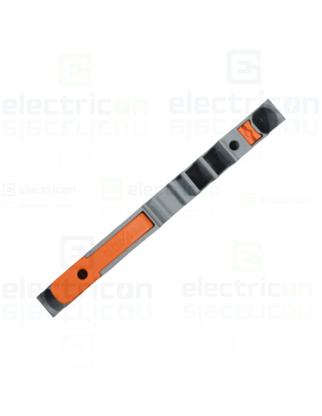 Clema șir, cu pârghie și buton, 2 conexiuni, 4 mm², gri, TopJobs Clamp, Wago, 2104-5201