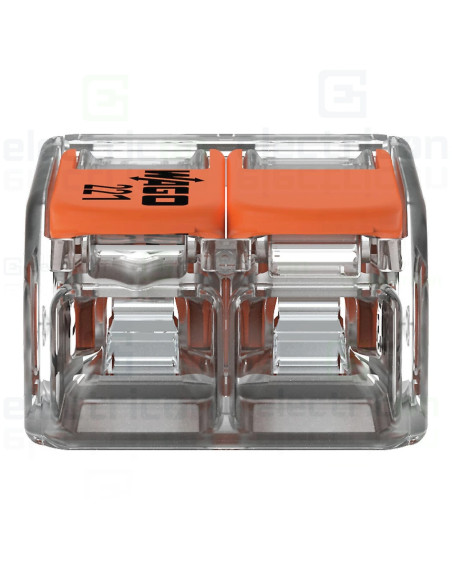 Clemă legătură doză pentru cablu lițat, 2x4mm², Wago, 221-412