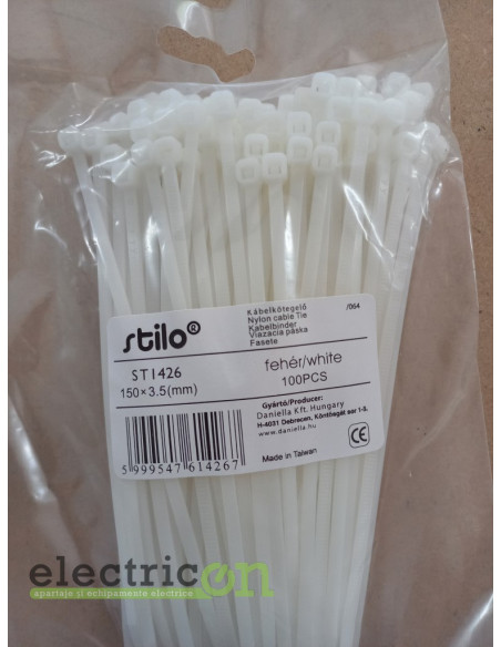 Fasete, colier cablu 150x3.5, alb