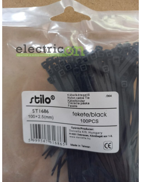 Fasete, colier cablu 100x2.5, negru