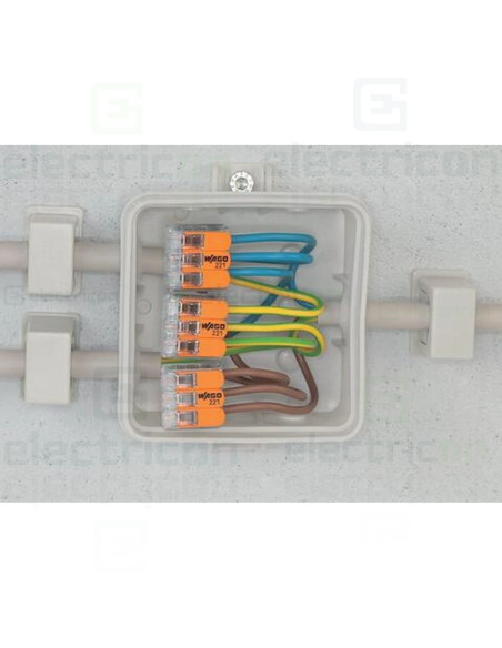 Clemă legătură doză pentru cablu lițat, 2x4mm², Wago, 221-412