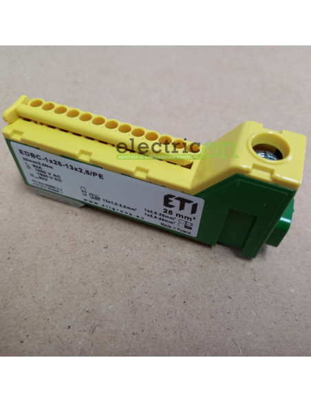 Bloc distributie, galben-verde, EDBC 1X25-13X2,5