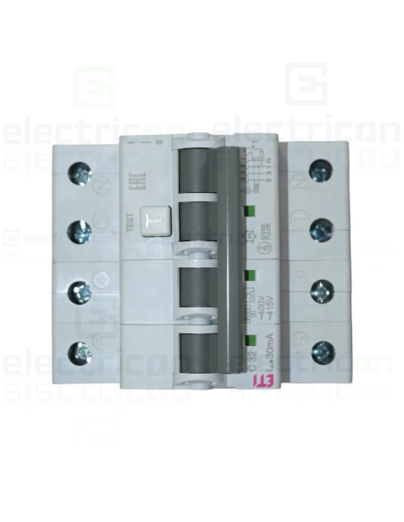 Diferential RCBO, 3P+N, 32A, 30mA, curba C, tip A, C32, 6kA, KZS-4M 3p+N A C32/0.03, ETI, 002174927