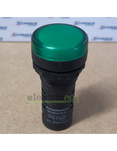 Lampa de semnalizare cu LED, monobloc, 230V-AC/DC, verde