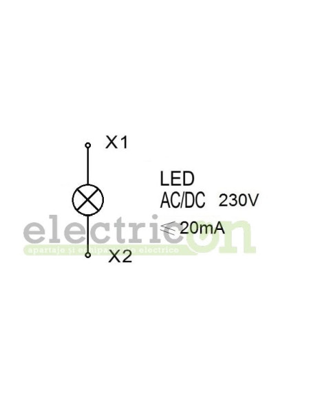 Lampa de semnalizare cu LED, monobloc, 230V-AC/DC, rosu