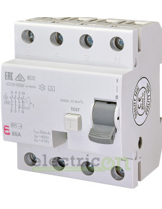 Intreruptor diferential 80A/30mA ETI - 002062545