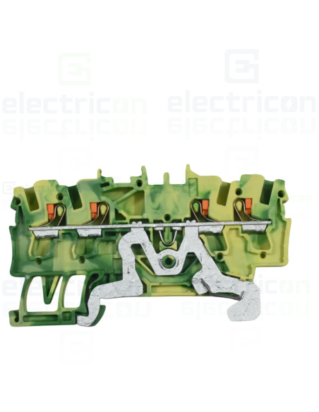 Clema șir, de trecere, 4 conexiuni, 2,5 mm²,verde, TopJobs Push-In, Wago, 2202-1407