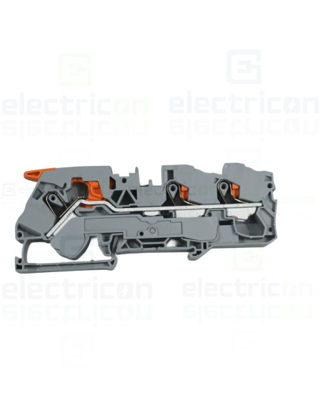 Clema șir, cu pârghie și buton, 3 conexiuni, 16 mm²,gri, TopJobs Clamp , Wago, 2116-5301