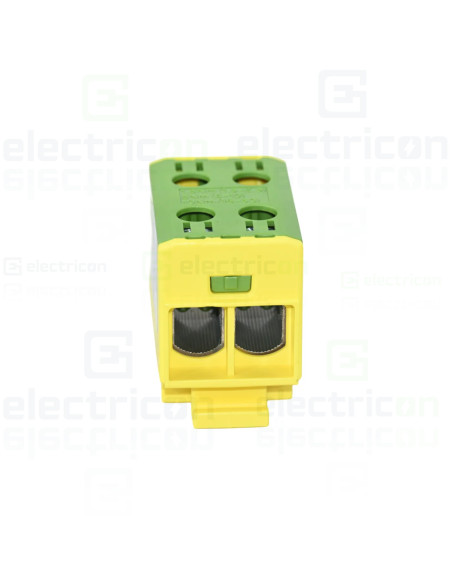 Clema derivatie 50 mm², 2 intrari - 2 iesire, galben-verde