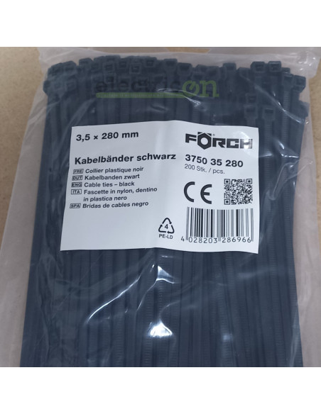 Fasete, colier cablu 280x3.5, negru