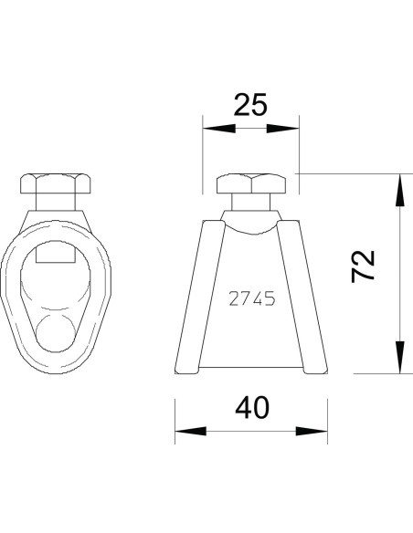 Bride de legatura electrod impamantare si conductori, ø 20 mm/95mm², 2745 20 MS, OBO Betterman, 5001560