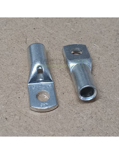 Papuci tubulari de cablu, cu fanta de control, 25 mm², M6