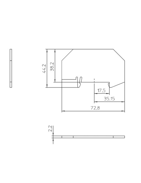 Element terminal pentru cleme sir gama XTV 6, gri, grosime 2mm, APT-XTV 6, Phoenix Contact,1329523