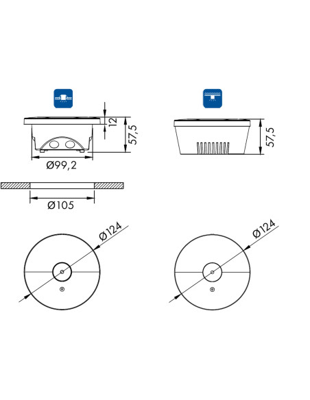 Corp iluminat de siguranta antipanica, K6 autotest ERT-LED 3h 230V AC, Schrack, NLK6U423SC