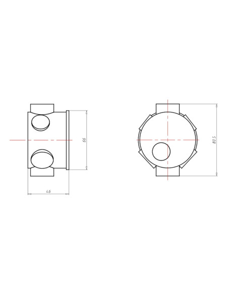 Doza aparataj, sub tencuială, Ø 60 mm, fără șuruburi, UP Plus pentru tuburi M20/M25, Kaiser, 1055-04