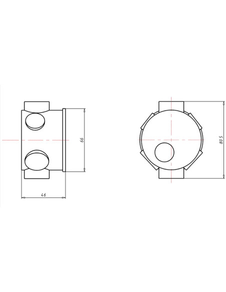 Doza aparataj, sub tencuială, Ø 60 mm, cu șuruburi, UP Plus pentru tuburi M20/M25, Kaiser, 1056-04