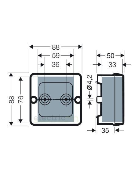 Doză de derivatie, aplicata, 88x88x50 mm, IP55, Hensel, DE9320