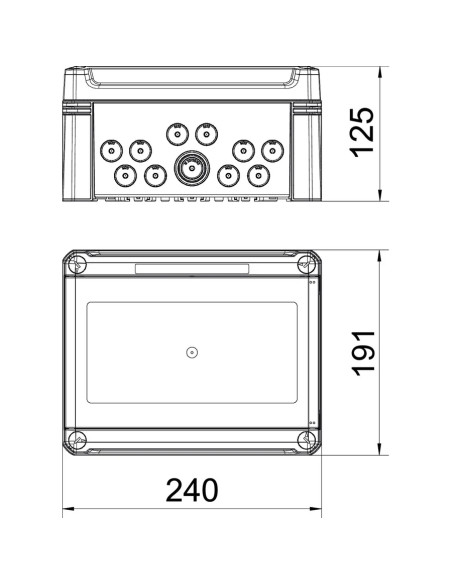 Tablou sigurante IP66, 9 module, aparent, VDE, cu cleme de înfigere , SDB 09 PC, OBO Bettermann, 2008848