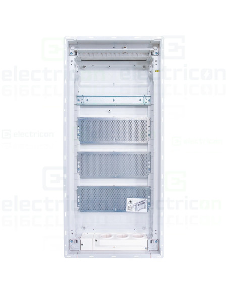 Tablou multimedia metalic, incastrat, 48 module (4x12), ușă albă, IP30, Volta, Hager, VU48NW