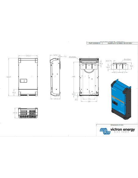 Invertor, hibrid monofazat 48/5000/70-50 birectional 5kW, MultiPlus II, Victron Energy, PMP482505010