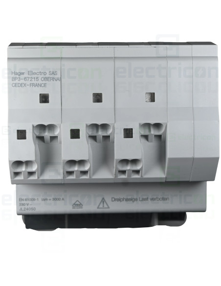 Disjunctor diferențial RCBO, 3P+N, 6 kA, C-16A, 30mA, tip A QuickConnect, Hager, ADZ366D