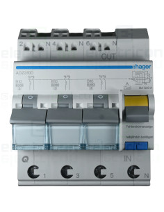 Disjunctor diferential 10A/30mA Hager - ADZ310D