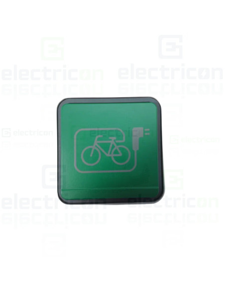 Priza 2P+E Berker, cu capac verde, simbol E-bike, aplicata, gri, IP55, W1 Hager 47403533