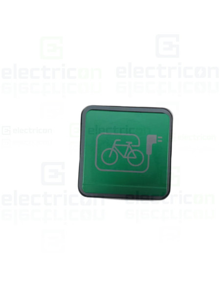 Priza 2P+E Berker, cu capac verde, simbol E-bike, aplicata, gri, IP55, W1 Hager 47403533