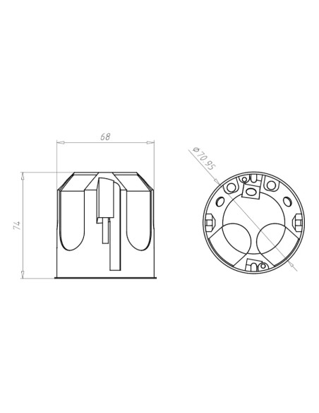 Doză aparataj pentru date și cominicații rețea, rigips, O-range ECON, Ø68 mm, Kaiser, 9280-22