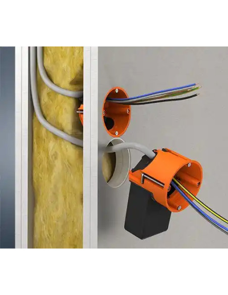 Doză aparataj, pentru electronice, cu buzunar flexibil, O-range Flex, Ø68 mm, Kaiser, 9268-94