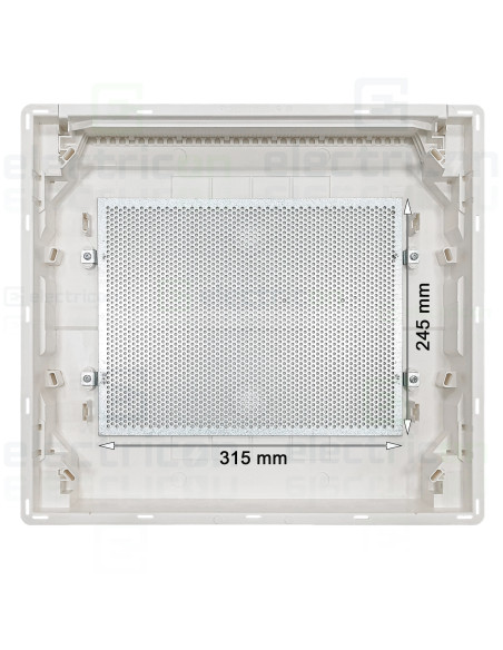 Tablou multimedia, incastrat, 36 module (2x18), ușă albă, IP30, Golf, Hager, VF218PZF