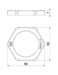 Contrapiuliţă, filet metric, negru M40 SW PA 116, OBO Bettermann, 2049 112 2