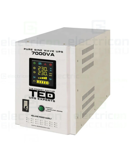 UPS 7000VA 5000W, cu suport de 4 acumulatori (neinclusi), TED Electric, TED001696