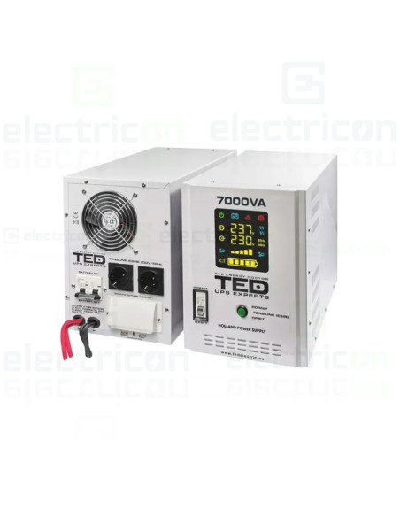 UPS 7000VA 5000W, cu suport de 4 acumulatori (neinclusi), TED Electric, TED001696