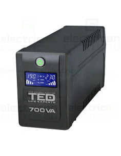 UPS 700VA 400W LCD, 2 x Shucko, cu management, TED Electric, TED003959