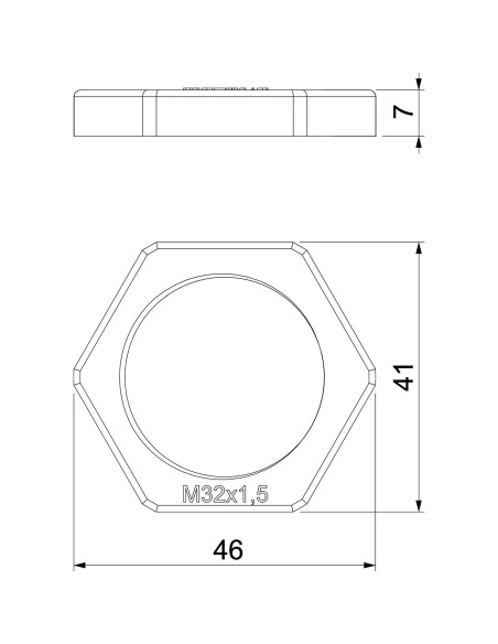 Contrapiuliță, filet metric, M32 x1.5, 116 M32 LGR PS, gri deschis, OBO Bettermann, 2049 554