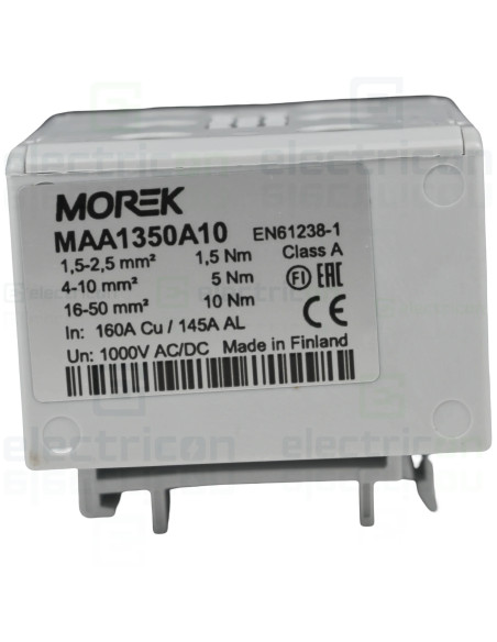 Clema de derivatie MOREK, 3P, fixare pe sina DIN, 50mmp, gri, MAA1350A10