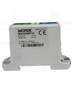 Clemă pe șină 2x95/2x95mm2 verde/galben/albastru Morek MAA2095P10 2