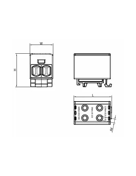 Clemă pe șină 2x95/2x95mm2 verde/galben/albastru Morek MAA2095P10