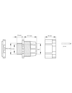 Conector pentru tub flexibil, M20, Tracon, GCS-20 2