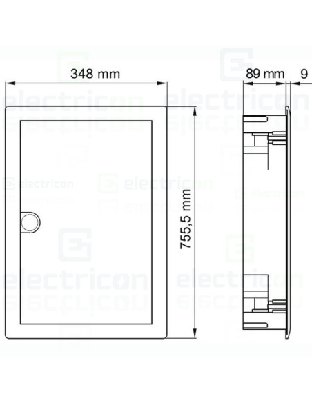 Tablou metalic, incastrat, 48 module, 4x12, IP30, Hager, Volta, VU48NG