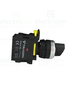 Comutator 2 poziții, cu braț, 1×NO+1×NC, 5A/230V AC-15, IP65, Tracon Electric, NYK3-S21BK