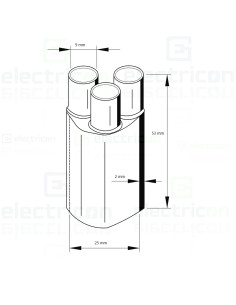Manson cu trei ramificatii, 25/9-9/3mm, cu adeziv , Tracon Electric, VE3259 2