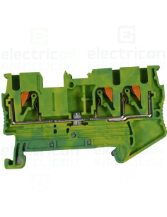 Clema șir, împământare, 3 conexiuni, 2.5mm², galben-verde, PT 2,5-TWIN-PE, Phoenix Contact, 3209565