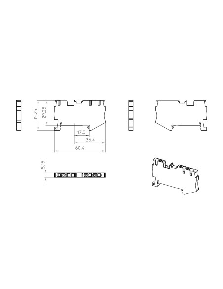 Clema șir, împământare, 3 conexiuni, 2.5mm², galben-verde, PT 2,5-TWIN-PE, Phoenix Contact, 3209565