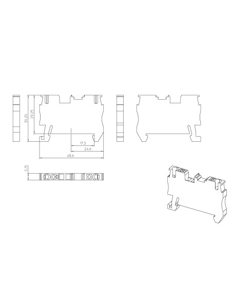Clema șir, 3 conexiuni, 2.5mm2, gri, PT 2,5-TWIN, Phoenix Contact, 3209549