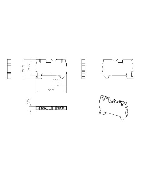 Clema șir, împământare, 2 conexiuni, 4mm2, galben-verde, PT 4-PE Phoenix Contact, 3211766