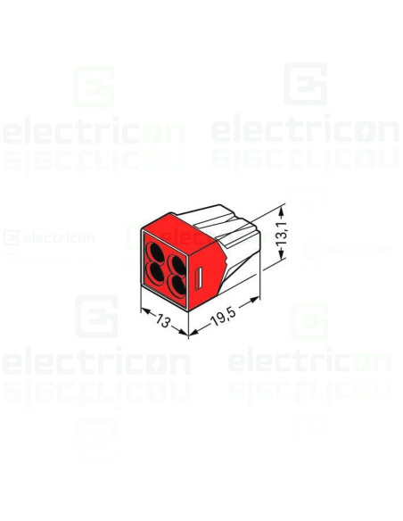Conector, clemă rapidă, PUSH WIRE, 4 conexiuni, Wago, 773-604