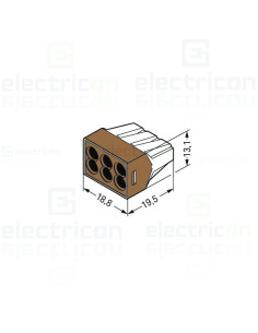 Conector, clemă rapidă, PUSH WIRE, 6 conexiuni, Wago, 773-606 2